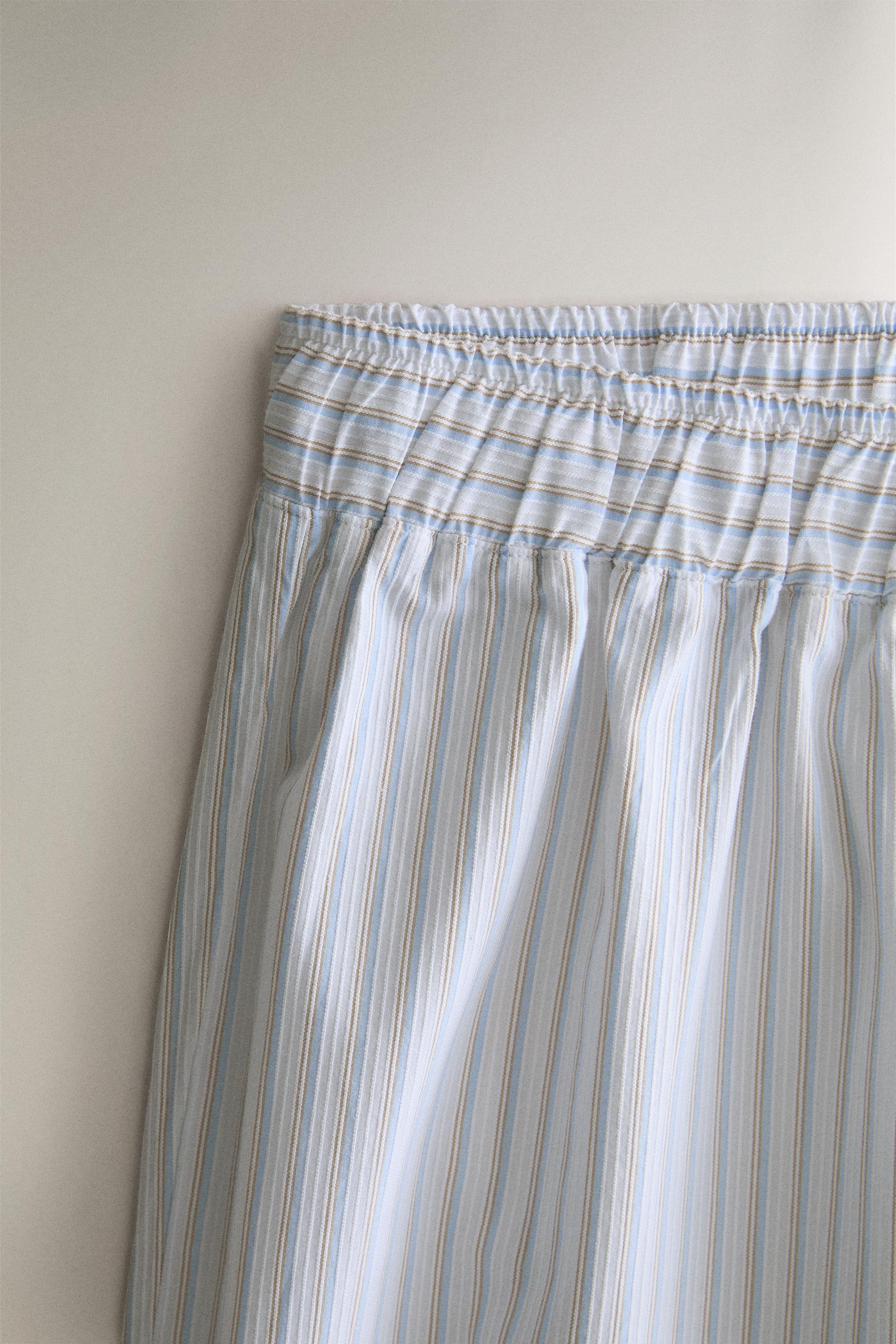 PANTALON EN COTON À RAYURES POPELINE
